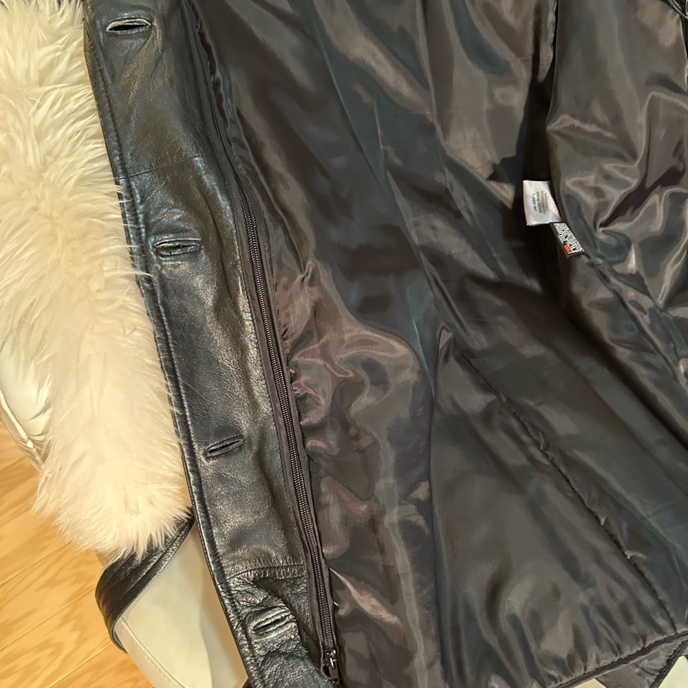 Wilsons Leather Women's Black Belted Jacket with Removeable Thinsulate Liner - Picture 5 of 12